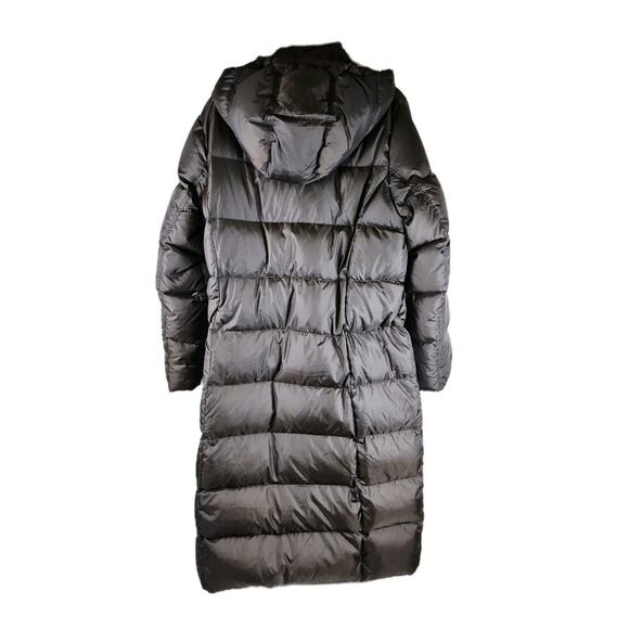 Eddie Bauer Premium Goose Down Womens XL Puffer Coat Jacket Hood Brown 650 Fill - Picture 2 of 9